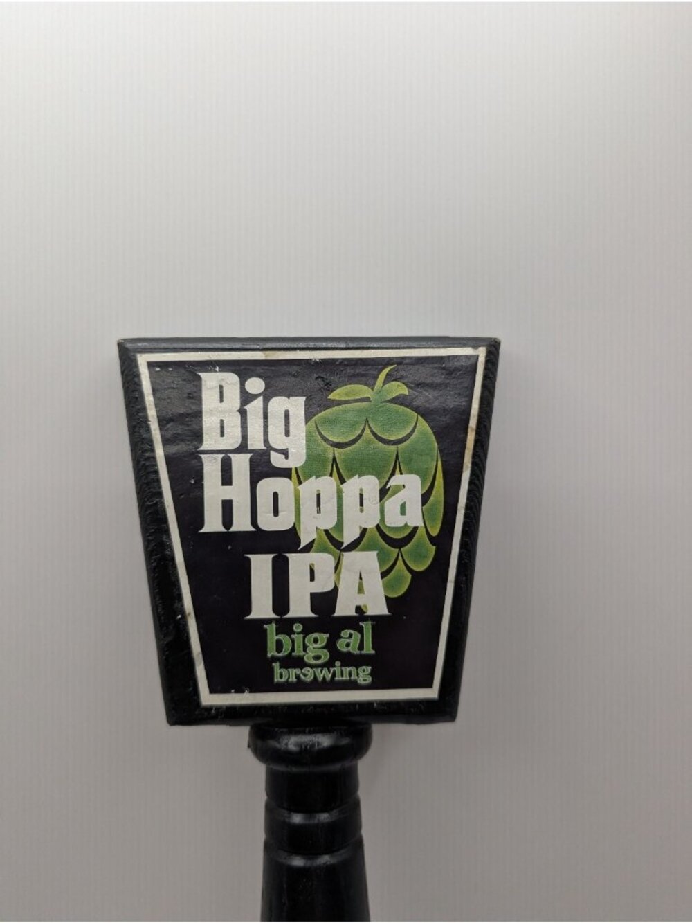 Big Hoppa IPA Big AI Brewing Tap Handle Black Green Wood Hops IPA Beer Bar Decor - Picture 2 of 6